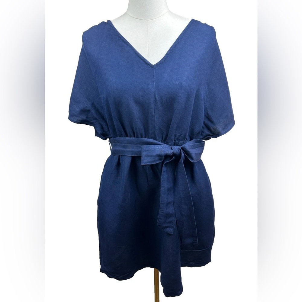 🌊 Tommy Bahama – St. Lucia Linen Blend Split Sleeve Dress – Blue – Size M 🌊